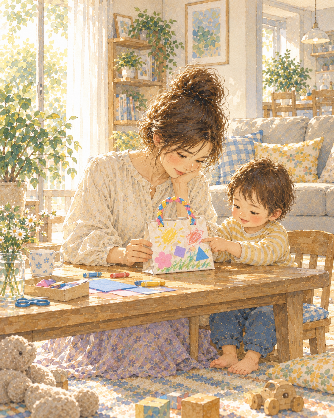 保育園の作品を親子で楽しむ|2歳の子との話題にするヒント